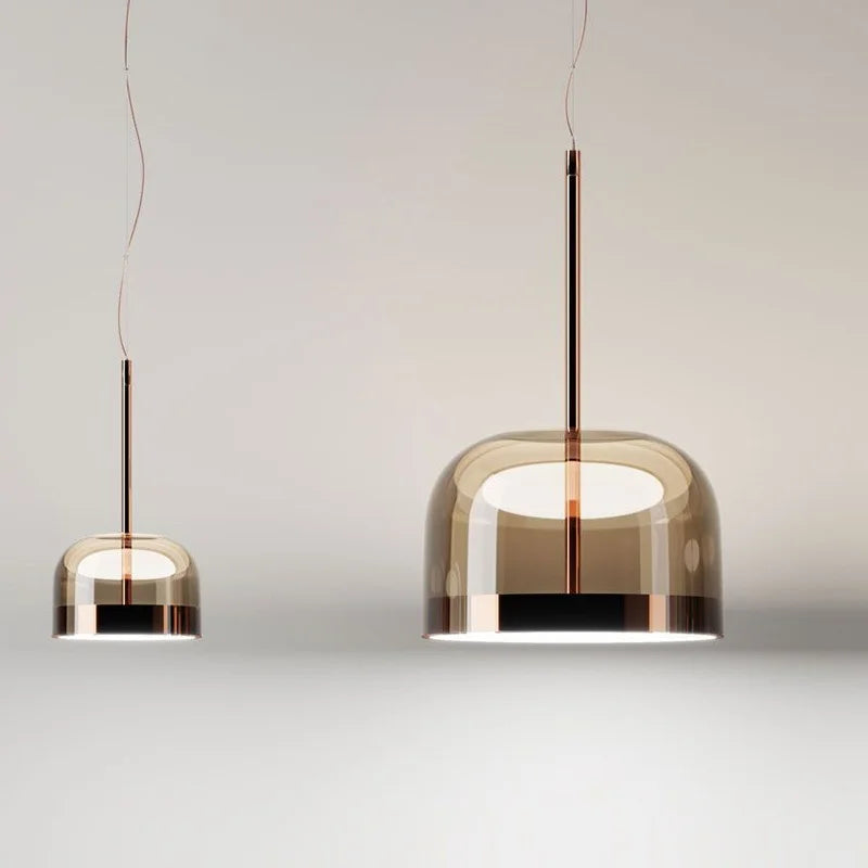 suspension en verre design nordique led moderne - vue 3 sur 9