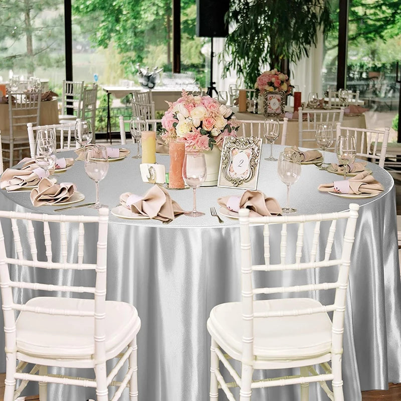 Nappe satin douce decorative pour table fete mariage