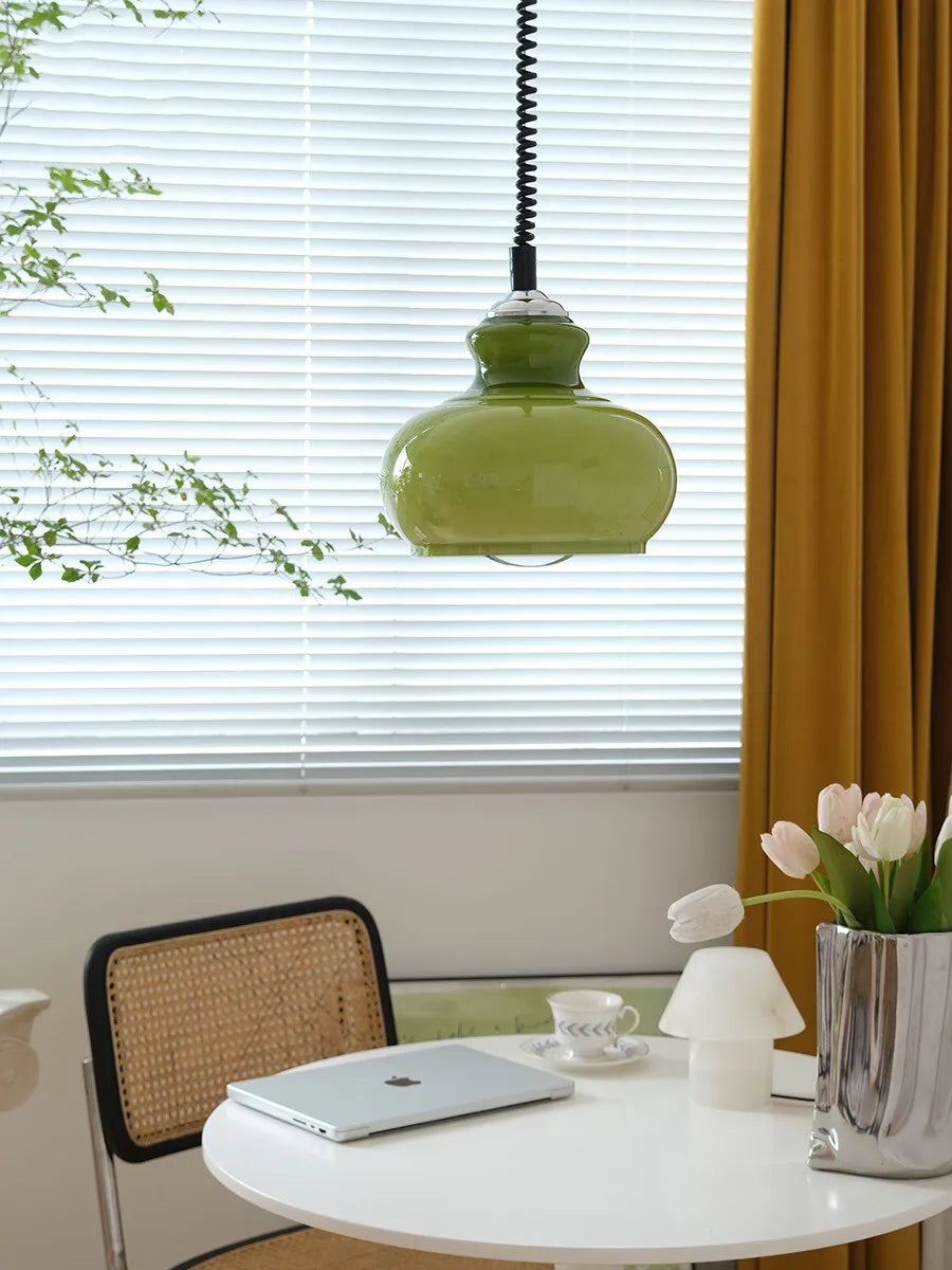 Lampe susp. verre médiéval lustre nord. français bauhaus lumière restaurant café table bar - vue 3 sur 9