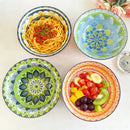 ensemble 4 bols ceramique boheme motifs soupe 20cm