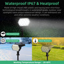 KHTO lumières solaires extérieures 92 LED spots solaires extérieurs IP67 étanche lampes de jardin solaires 2 en 1 pour porche de jardin de cour