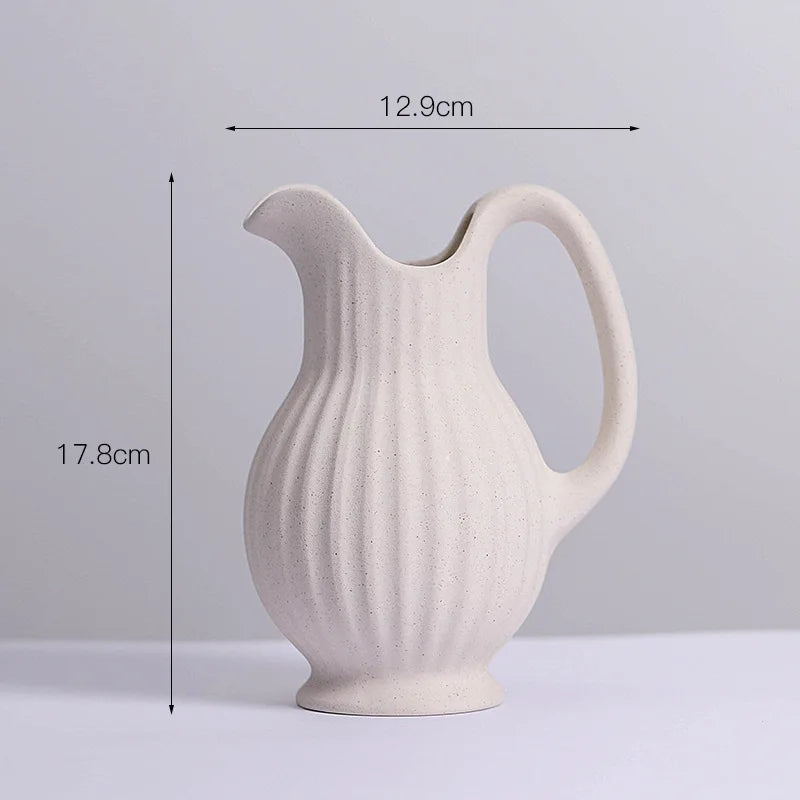 vase moderne en céramique décoration en spirale pour fleurs - vue 6 sur 6