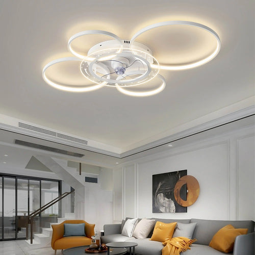 Plafonnier design avec des cercles à LED