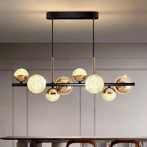 lustre moderne en verre led pour décoration intérieure