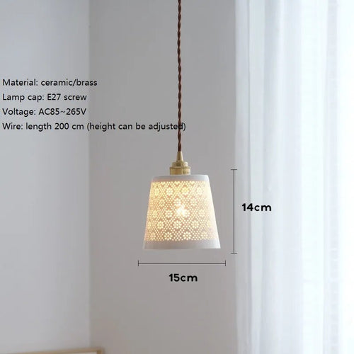 Suspension au design nordique moderne en cuivre et céramique