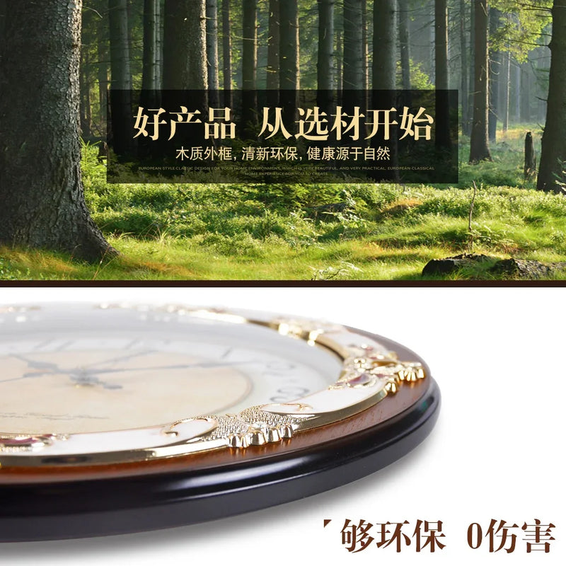 horloge murale 3d vintage en bois style européen décoration intérieure