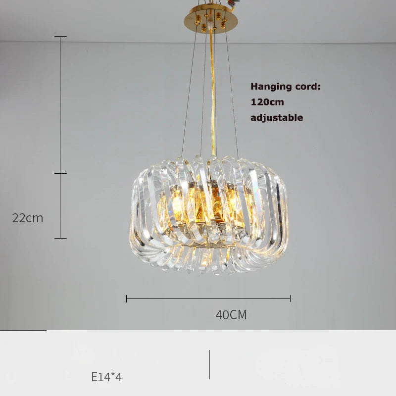 plafonnier artistique rond à intensité variable en cristal - vue 16 sur 16