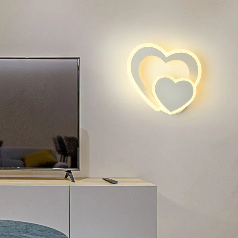 applique murale led design coeur nordique moderne