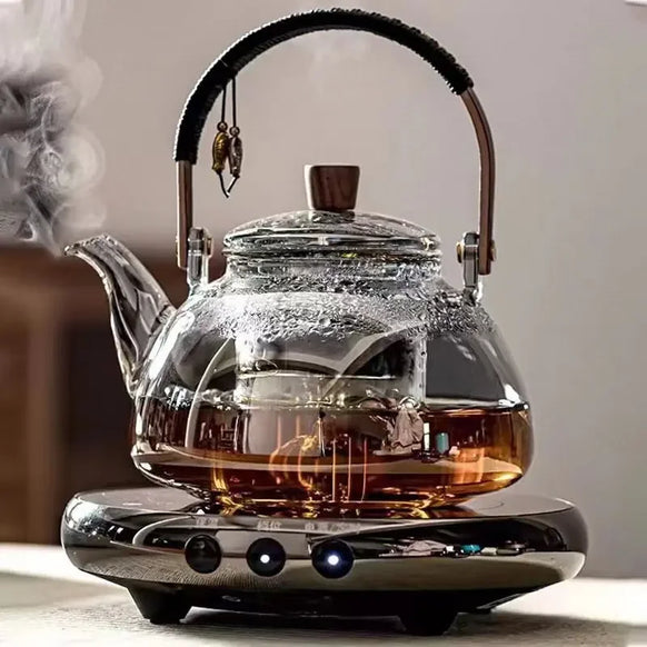 Bouilloire en verre resistante pour thé infusion moderne