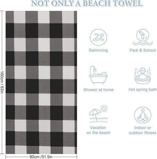 serviette de plage carreaux legere anti sable rapide