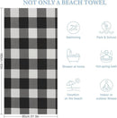 serviette de plage carreaux style leger anti sable