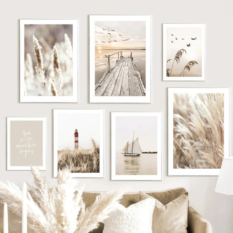 art mural paysage boho moderne pour décoration intérieure