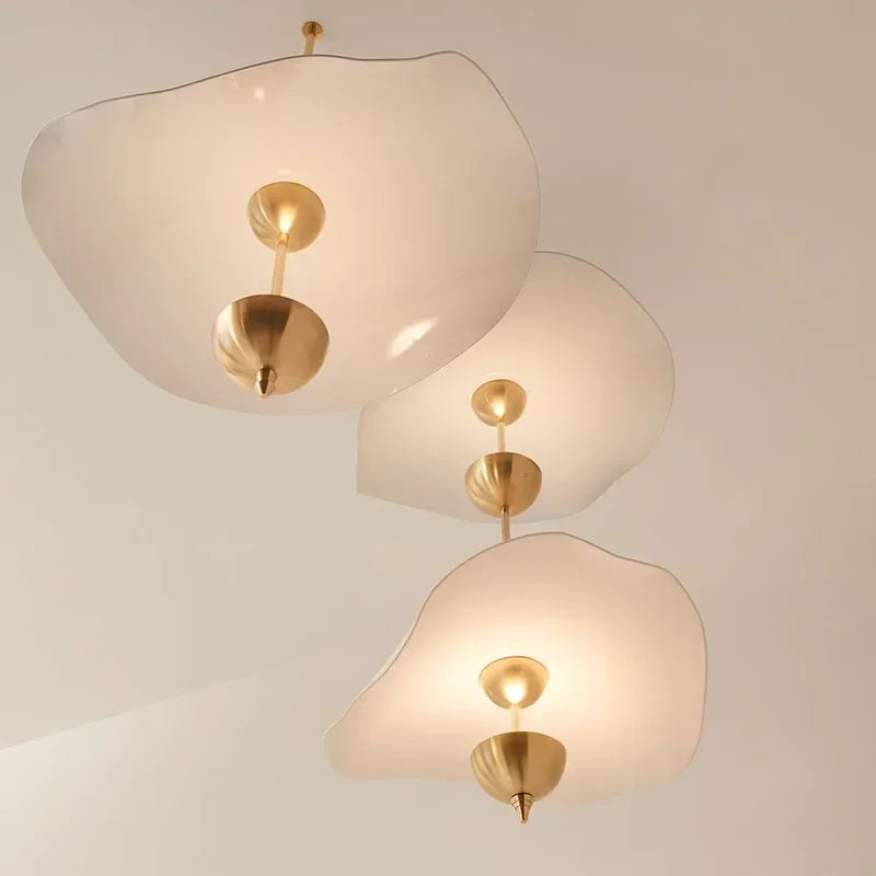 lustre nordique suspendu en acrylique art feuille de lotus moderne - vue 5 sur 11