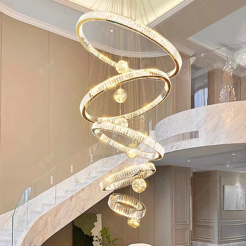 Lustre design anneau en cristal intelligentes pour décoration moderne