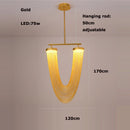 lustre artistique à led en aluminium chromé avec intensité variable