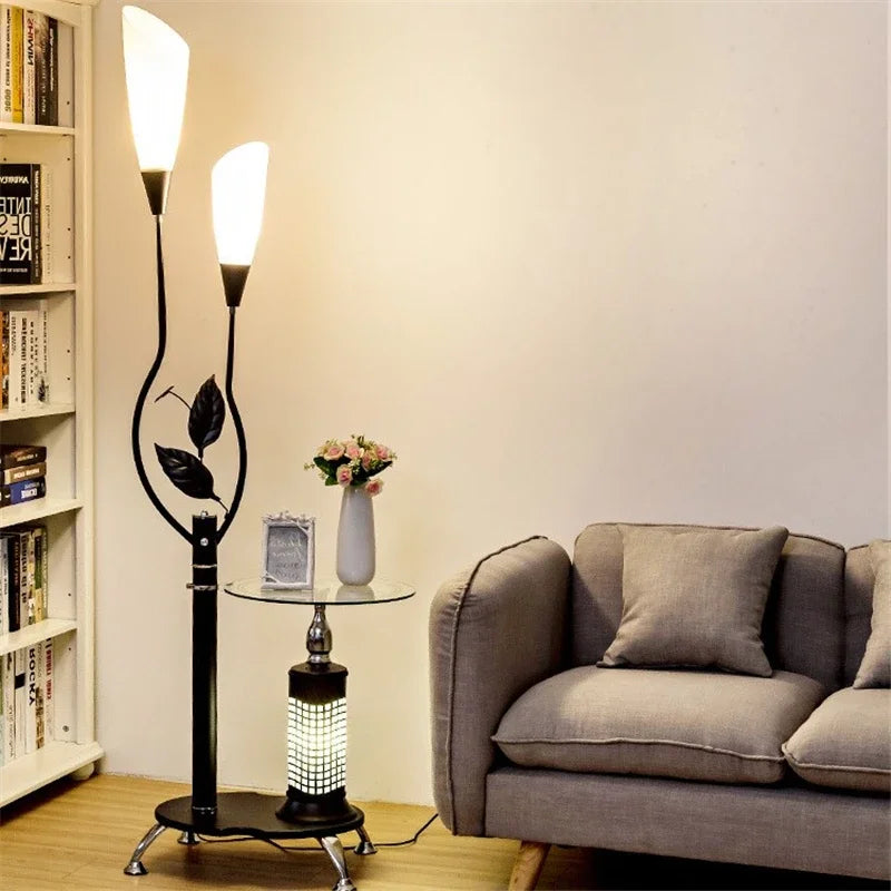 lampadaire moderne avec table intégrée design nordique créatif - vue 4 sur 13