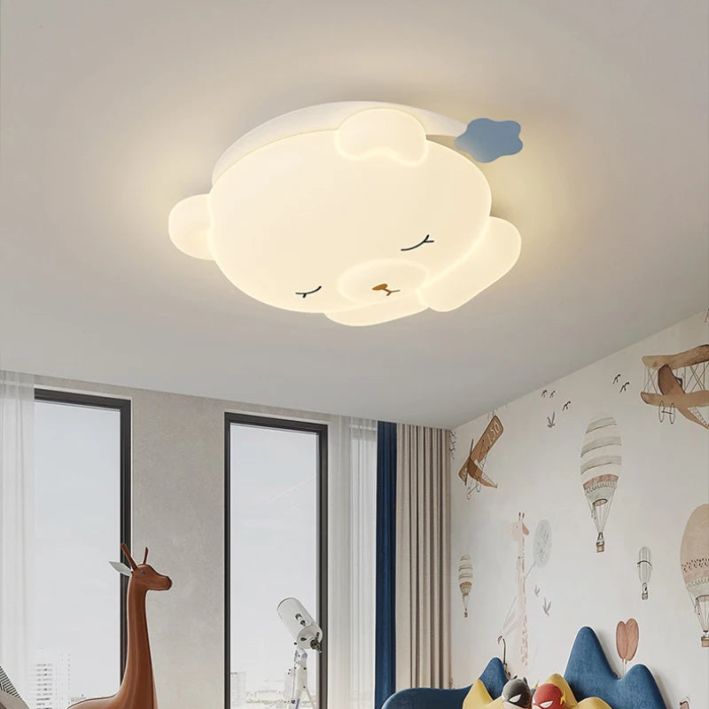 Mignon bonnet de nuit ours lampe chambre d'enfants plafonniers romantique chaud chambre de bébé garçon fille chambre plafonniers dessin animé chambre décor - vue 3 sur 9