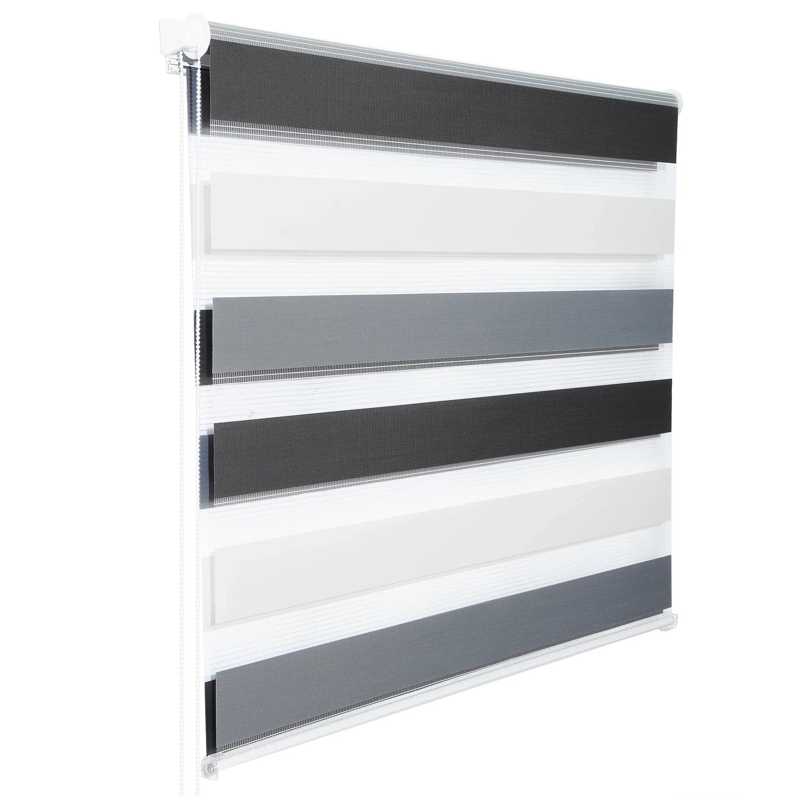 Store enrouleur double persienne tissu pour chambre salon - vue 3 sur 7