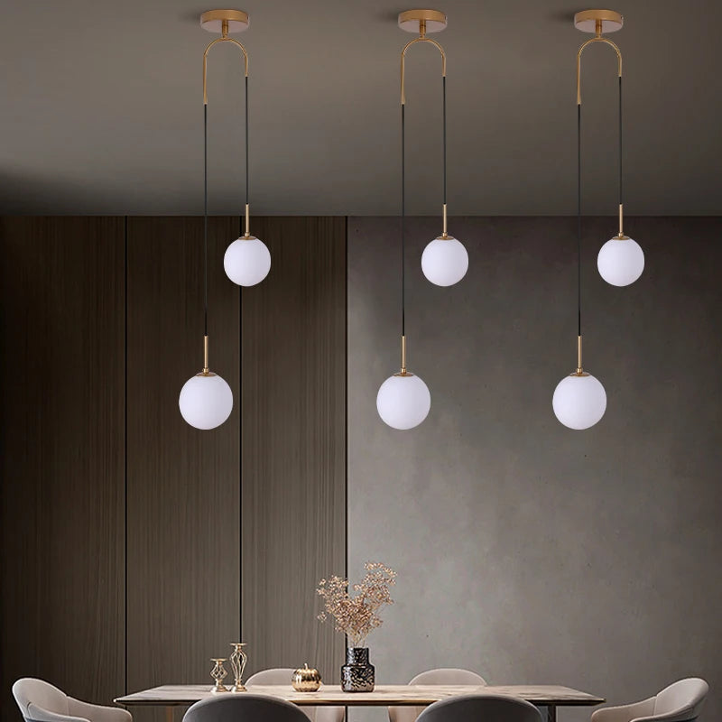 Nordique PENDENTIF LED Lumières Chambre Chevet Restaurant Bar Simple Salon Fond Mur Créatif Bar Décor Suspension - vue 7 sur 9