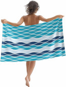 serviette de plage motifs vagues abstraites absorbante légère