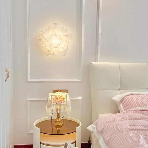 applique murale led en acrylique romantique fleur blanche moderne