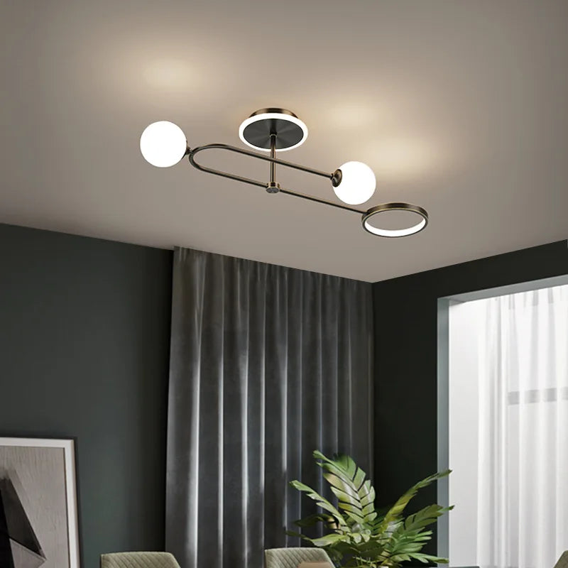 lustre led moderne en verre pour - vue 5 sur 12