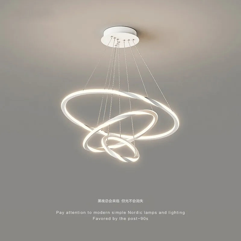 lustre led moderne monté au plafond en acrylique - vue 5 sur 8