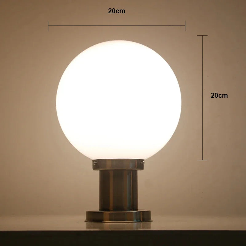 lampe pilier extérieure boule décorative pour éclairage jardin - vue 8 sur 9