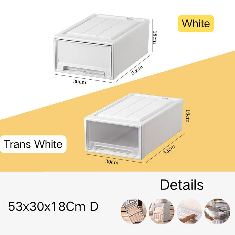 tiroirs empilables en plastique transparent pour rangement pratique - vue 36 sur 48