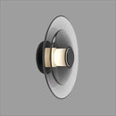 Applique murale led verre ambre noir doré