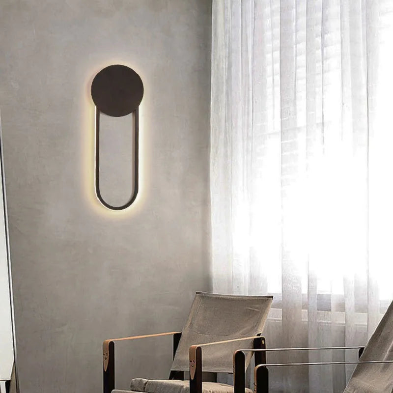 Applique murale ronde design dorée ou noir - vue 6 sur 7