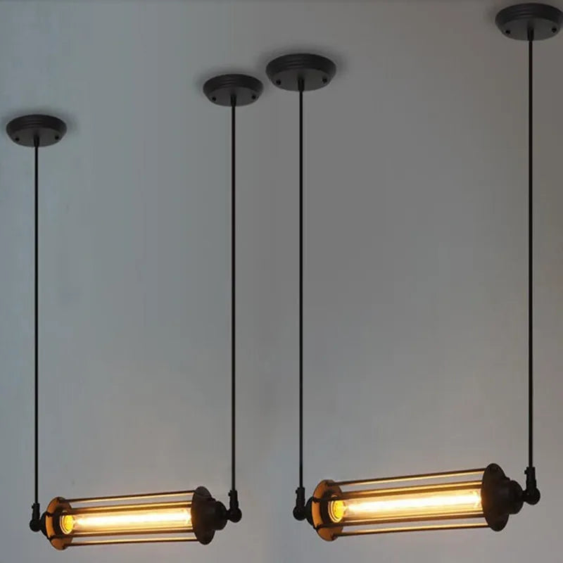 lampe suspendue rétro industrielle pour loft café restaurant réglable - vue 8 sur 7