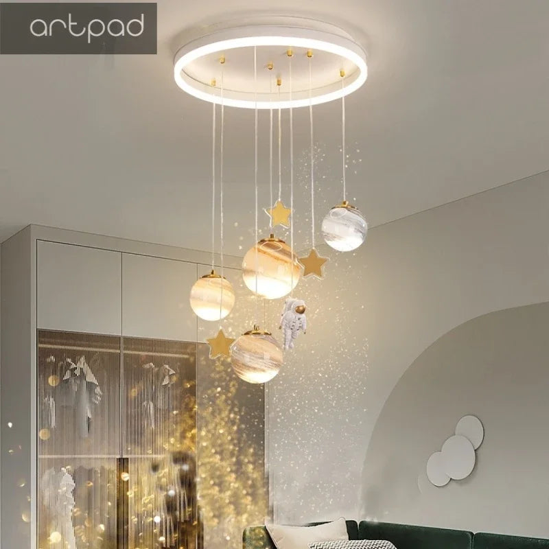 Lustre artpad lampe lune pour chambre d'enfants décorative