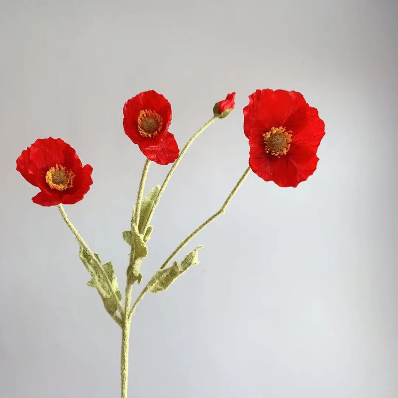 fausses fleurs de pavot en soie pour décorations de mariage et fêtes