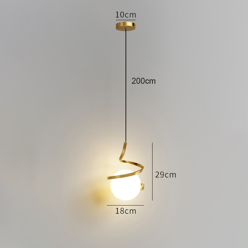 Suspension design LED minimaliste ondulé Polino - vue 7 sur 7