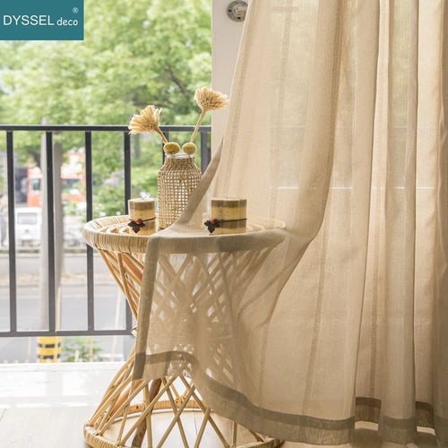 Voilage rayé style europeen americain pour salon chambre