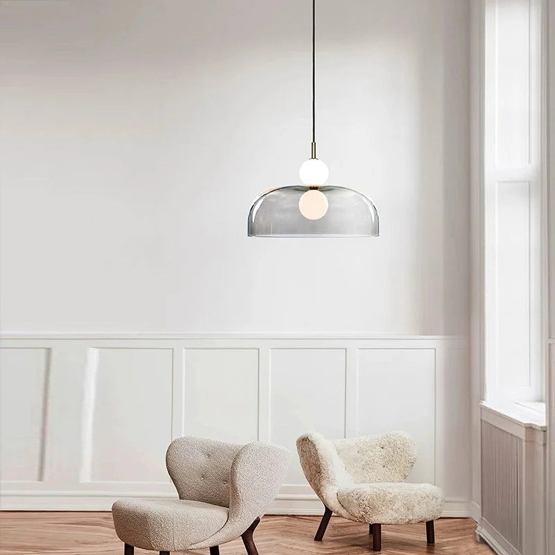 lustre moderne en verre pour éclairage intérieur élégant - vue 5 sur 8