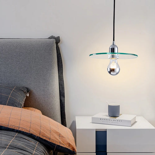 lustre en verre ovni rétro minimaliste pour café et restaurant