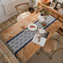 Chemin de table bleu marine dentelle porcelaine campagne