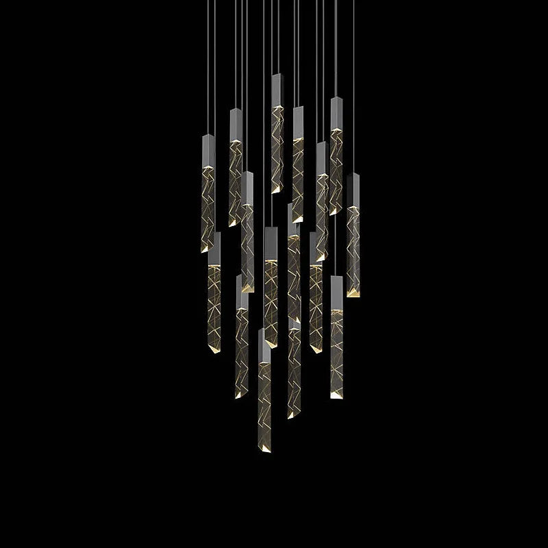 cristal k9 chrome loft lustre suspendu - vue 6 sur 15