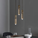 Suspension moderne nordique en métal avec lumière led suspendue