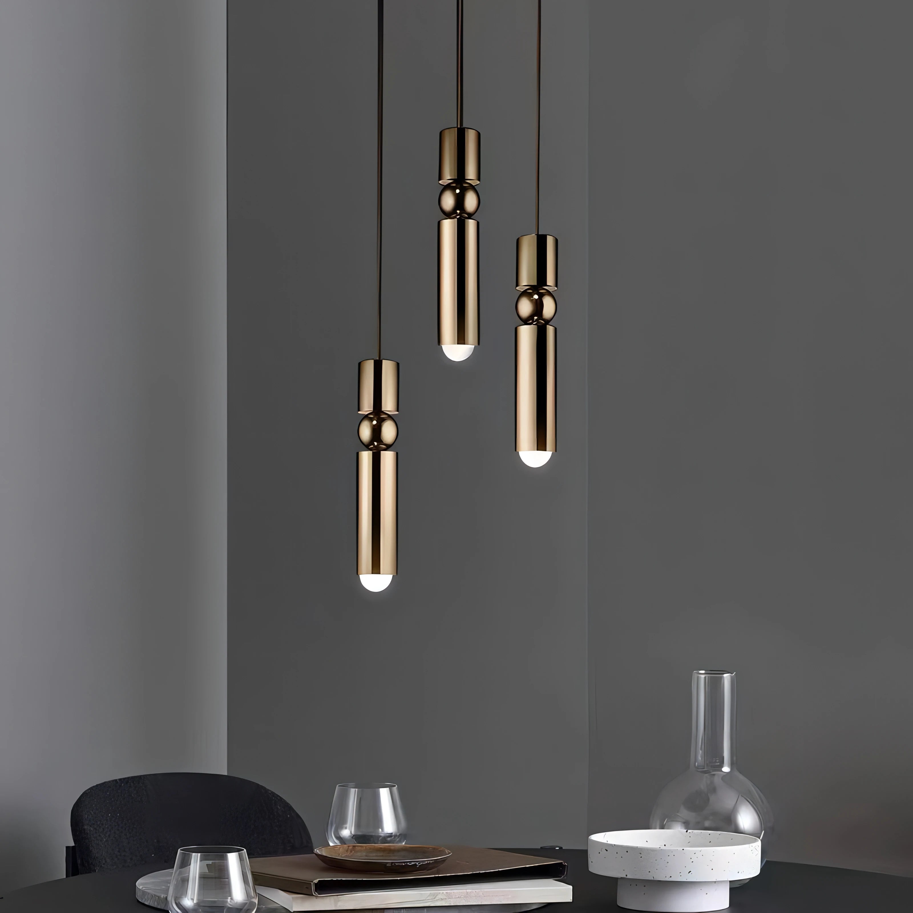 Suspension moderne nordique en métal avec lumière led suspendue - vue 5 sur 13
