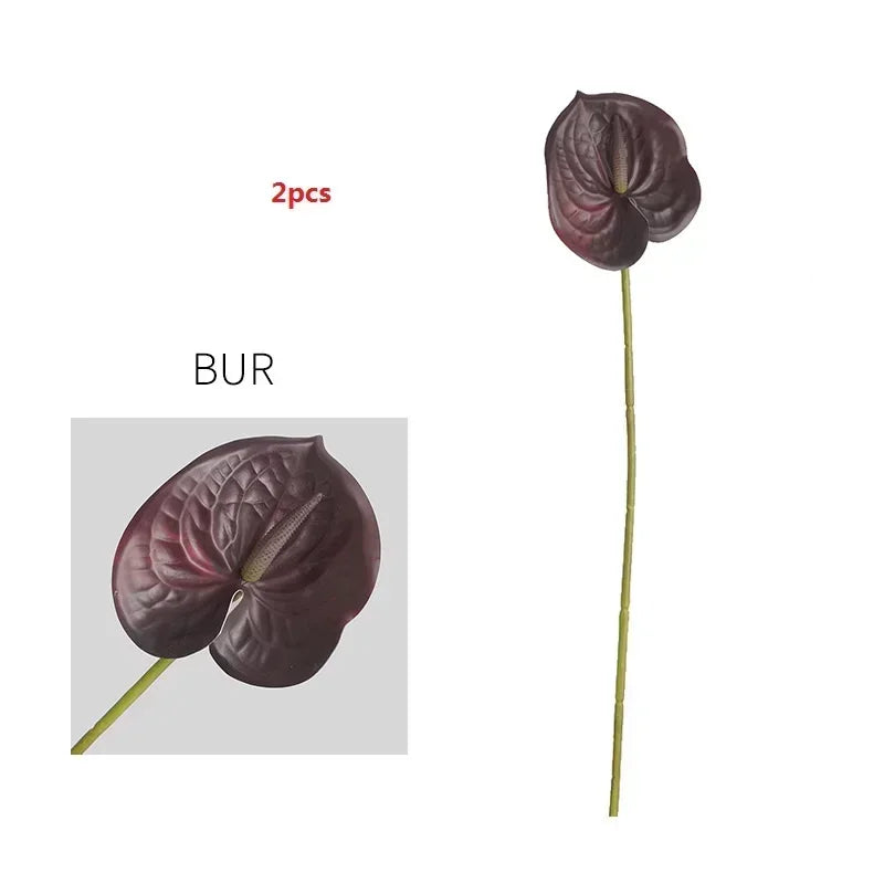 feuilles d'anthurium artificielles pour décoration florale et jardin