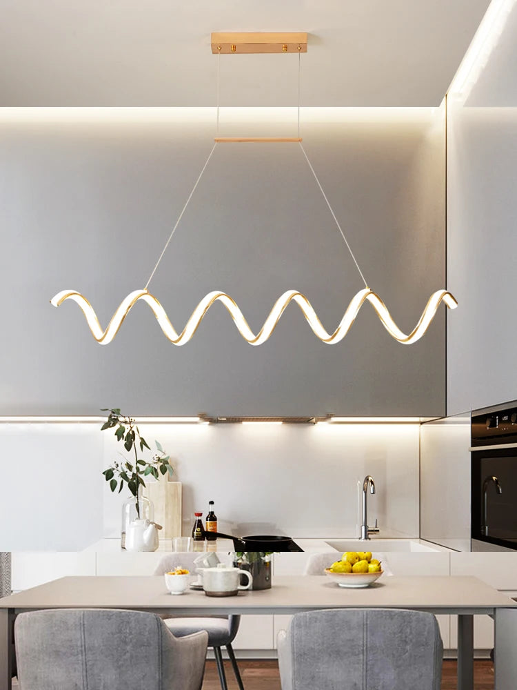 lustre postmoderne nordique en forme de vague pour intérieur - vue 3 sur 8