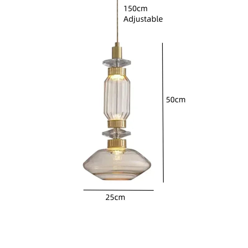 lustre moderne en cristal avec éclairage led pour décoration intérieure - vue 13 sur 14