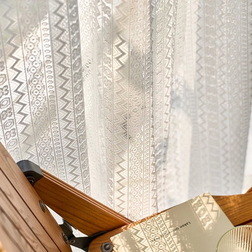 Voilage dentelle style classique léger pour salon chambre