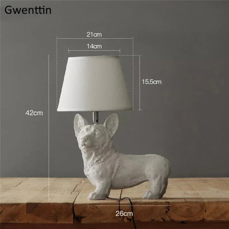 lampe de table moderne pour chiot en résine décorative - vue 7 sur 16