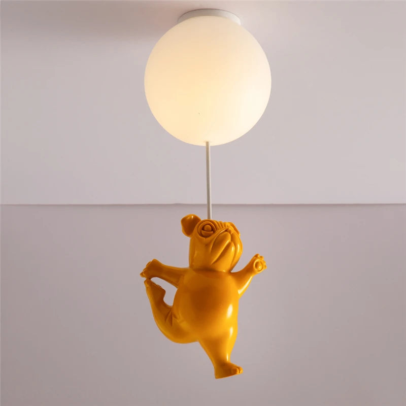 plafonnier créatif animal chien en résine pour décor amusant - vue 8 sur 8
