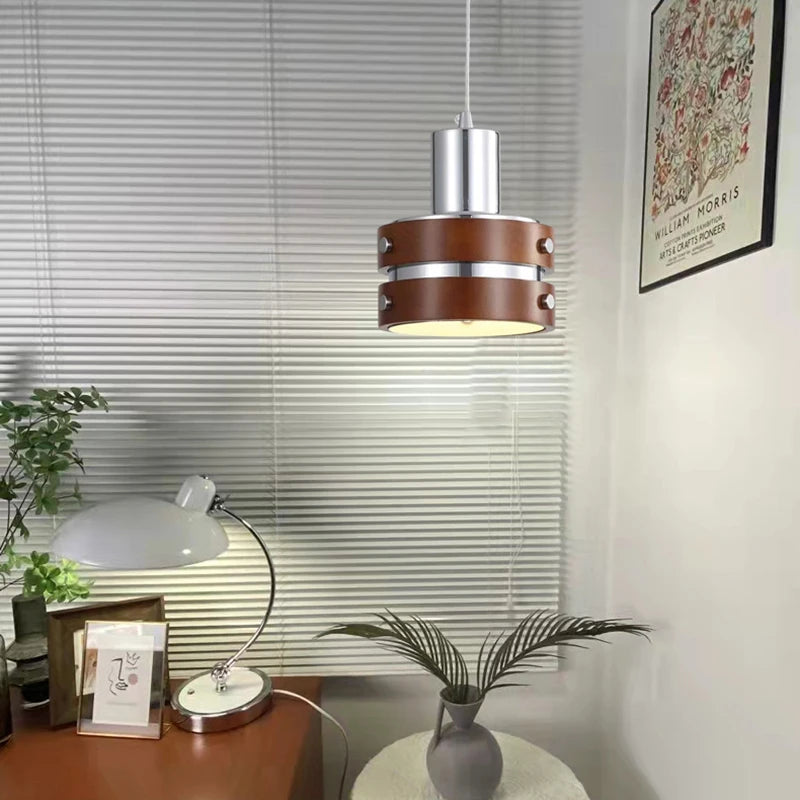 suspension créative en bois chromé et métal pour intérieur - vue 5 sur 8