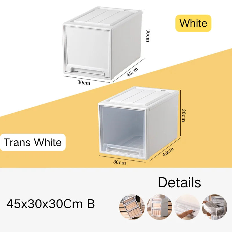 tiroirs empilables en plastique transparent pour rangement pratique - vue 33 sur 48